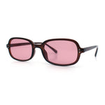Womens Rectangular Snug Dad Fashion Thin Plastic Sunglasses