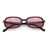 Womens Rectangular Snug Dad Fashion Thin Plastic Sunglasses