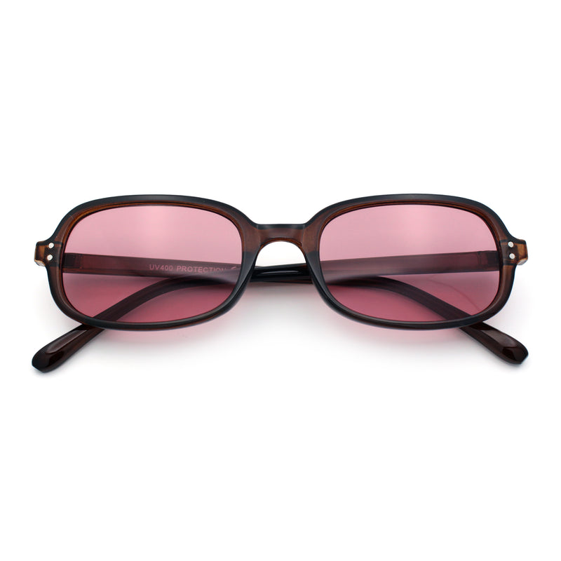 Womens Rectangular Snug Dad Fashion Thin Plastic Sunglasses