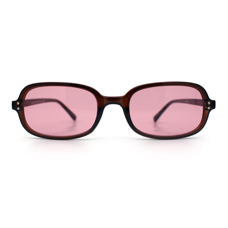 Womens Rectangular Snug Dad Fashion Thin Plastic Sunglasses