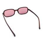 Womens Rectangular Snug Dad Fashion Thin Plastic Sunglasses