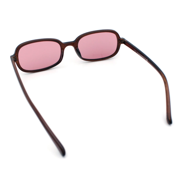 Womens Rectangular Snug Dad Fashion Thin Plastic Sunglasses