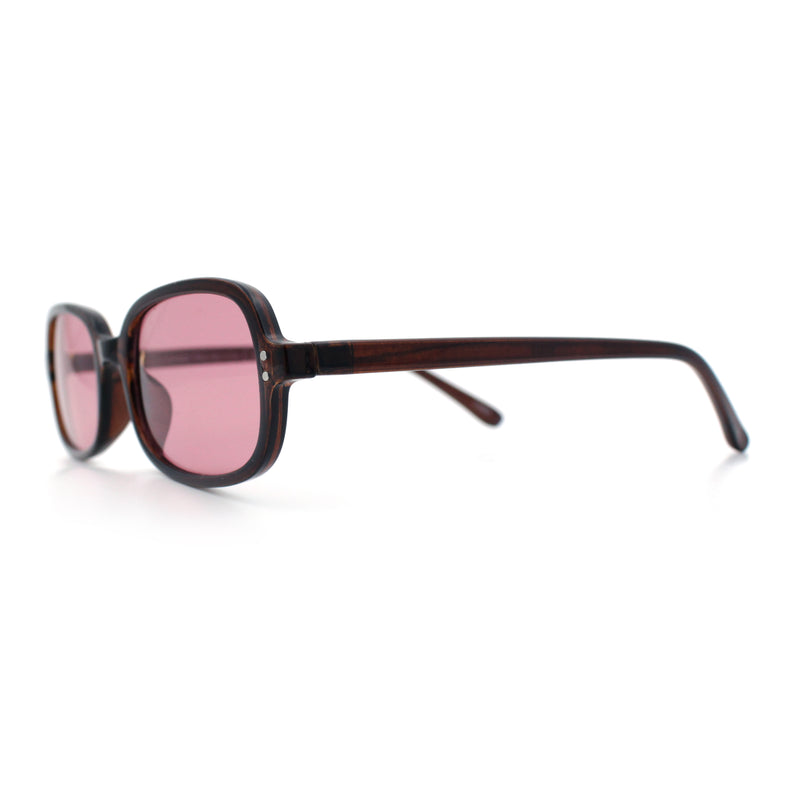Womens Rectangular Snug Dad Fashion Thin Plastic Sunglasses
