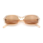 Womens Rectangular Snug Dad Fashion Thin Plastic Sunglasses