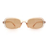 Womens Rectangular Snug Dad Fashion Thin Plastic Sunglasses