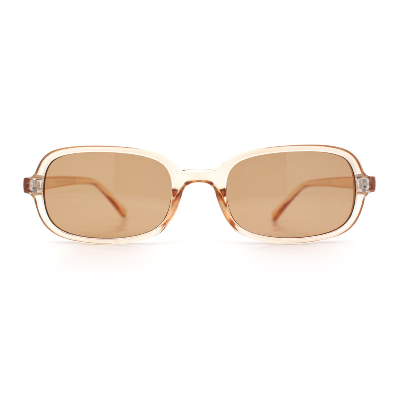 Womens Rectangular Snug Dad Fashion Thin Plastic Sunglasses