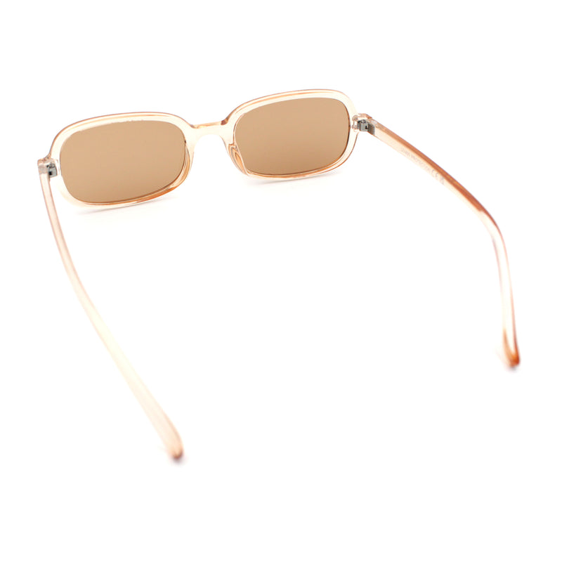 Womens Rectangular Snug Dad Fashion Thin Plastic Sunglasses