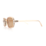 Womens Rectangular Snug Dad Fashion Thin Plastic Sunglasses
