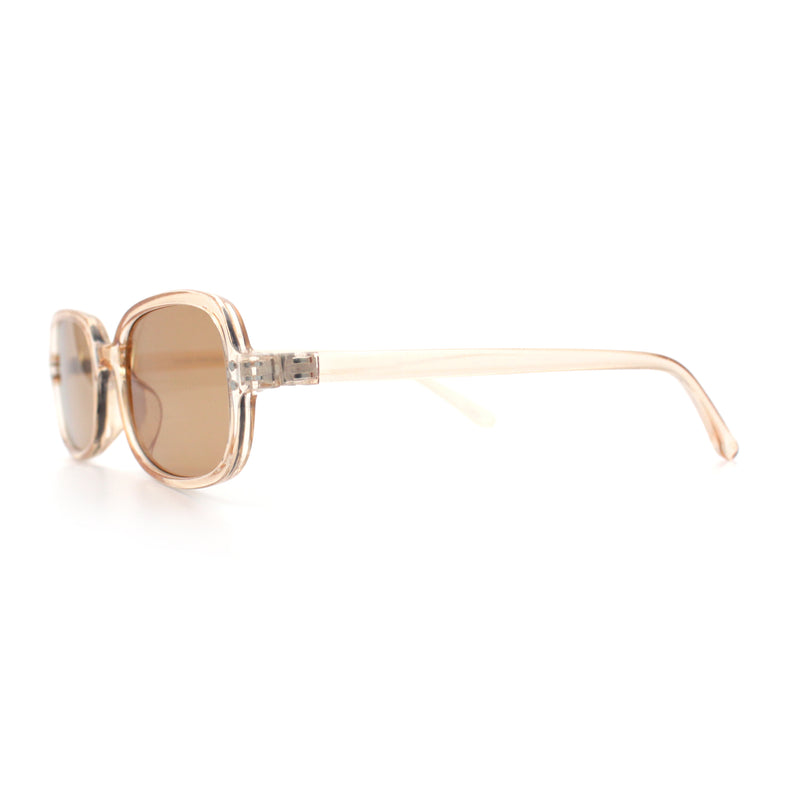 Womens Rectangular Snug Dad Fashion Thin Plastic Sunglasses