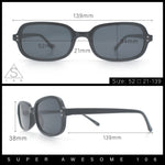 Womens Rectangular Snug Dad Fashion Thin Plastic Sunglasses