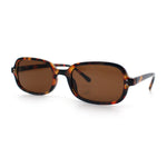 Womens Rectangular Snug Dad Fashion Thin Plastic Sunglasses