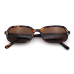 Womens Rectangular Snug Dad Fashion Thin Plastic Sunglasses