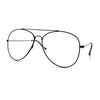 Iconic Tear Drop Shape Air Force Officer Metal Rim Cop Clear Lens Glasses
