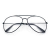 Iconic Tear Drop Shape Air Force Officer Metal Rim Cop Clear Lens Glasses