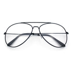 Iconic Tear Drop Shape Air Force Officer Metal Rim Cop Clear Lens Glasses