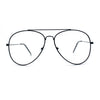 Iconic Tear Drop Shape Air Force Officer Metal Rim Cop Clear Lens Glasses