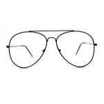 Iconic Tear Drop Shape Air Force Officer Metal Rim Cop Clear Lens Glasses