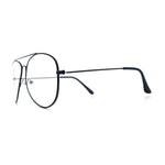 Iconic Tear Drop Shape Air Force Officer Metal Rim Cop Clear Lens Glasses