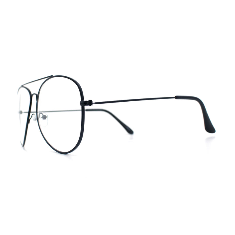 Iconic Tear Drop Shape Air Force Officer Metal Rim Cop Clear Lens Glasses
