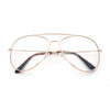 Iconic Tear Drop Shape Air Force Officer Metal Rim Cop Clear Lens Glasses