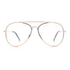 Iconic Tear Drop Shape Air Force Officer Metal Rim Cop Clear Lens Glasses