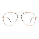Iconic Tear Drop Shape Air Force Officer Metal Rim Cop Clear Lens Glasses