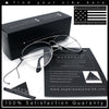 Iconic Tear Drop Shape Air Force Officer Metal Rim Cop Clear Lens Glasses