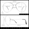 Iconic Tear Drop Shape Air Force Officer Metal Rim Cop Clear Lens Glasses