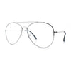 Iconic Tear Drop Shape Air Force Officer Metal Rim Cop Clear Lens Glasses