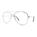 Iconic Tear Drop Shape Air Force Officer Metal Rim Cop Clear Lens Glasses