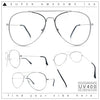 Iconic Tear Drop Shape Air Force Officer Metal Rim Cop Clear Lens Glasses