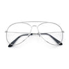 Iconic Tear Drop Shape Air Force Officer Metal Rim Cop Clear Lens Glasses