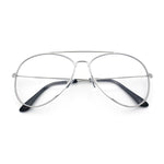 Iconic Tear Drop Shape Air Force Officer Metal Rim Cop Clear Lens Glasses