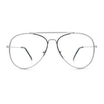 Iconic Tear Drop Shape Air Force Officer Metal Rim Cop Clear Lens Glasses