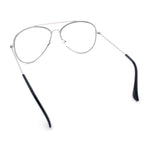 Iconic Tear Drop Shape Air Force Officer Metal Rim Cop Clear Lens Glasses