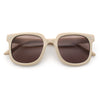 Womens Subtle Heart Metal Stud Horn Rim Plastic Retro Sunglasses
