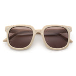Womens Subtle Heart Metal Stud Horn Rim Plastic Retro Sunglasses