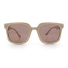 Womens Subtle Heart Metal Stud Horn Rim Plastic Retro Sunglasses