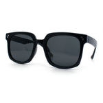Womens Subtle Heart Metal Stud Horn Rim Plastic Retro Sunglasses
