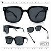 Womens Subtle Heart Metal Stud Horn Rim Plastic Retro Sunglasses