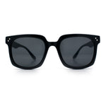 Womens Subtle Heart Metal Stud Horn Rim Plastic Retro Sunglasses