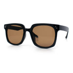 Womens Subtle Heart Metal Stud Horn Rim Plastic Retro Sunglasses