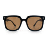 Womens Subtle Heart Metal Stud Horn Rim Plastic Retro Sunglasses