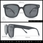 Womens Subtle Heart Metal Stud Horn Rim Plastic Retro Sunglasses