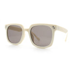 Womens Subtle Heart Metal Stud Horn Rim Plastic Retro Sunglasses