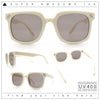 Womens Subtle Heart Metal Stud Horn Rim Plastic Retro Sunglasses
