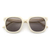 Womens Subtle Heart Metal Stud Horn Rim Plastic Retro Sunglasses