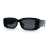 Womens Beveled Rectangle Mod Thick Plastic Fashion Sunglasses
