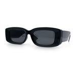 Womens Beveled Rectangle Mod Thick Plastic Fashion Sunglasses
