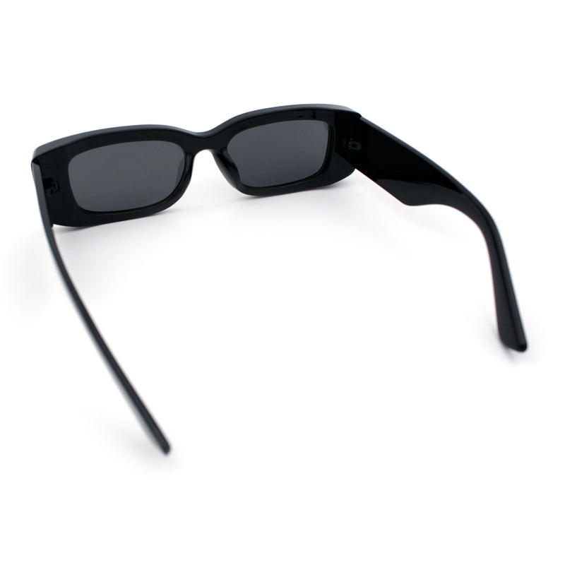 Womens Beveled Rectangle Mod Thick Plastic Fashion Sunglasses
